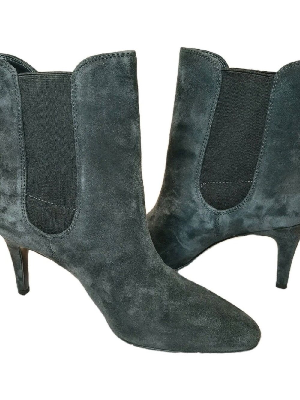 Lauren Ralph Lauren Ankle Booties Gray Women Size 7B Pashia Suede Elastic Point